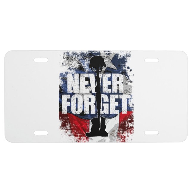 Never Forget License Plate (Front)