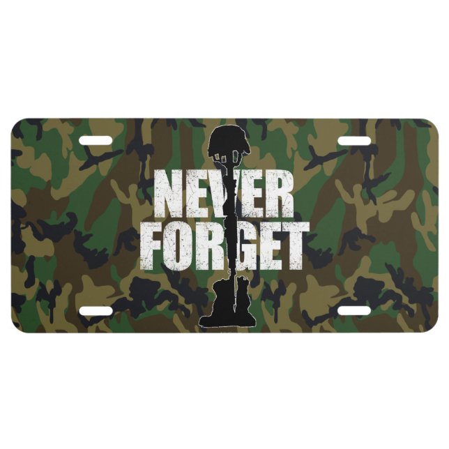 Never Forget License Plate (Front)