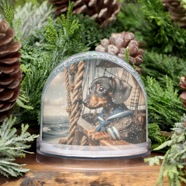 Never Forget Me Dachshund Snow Globe (Winter)