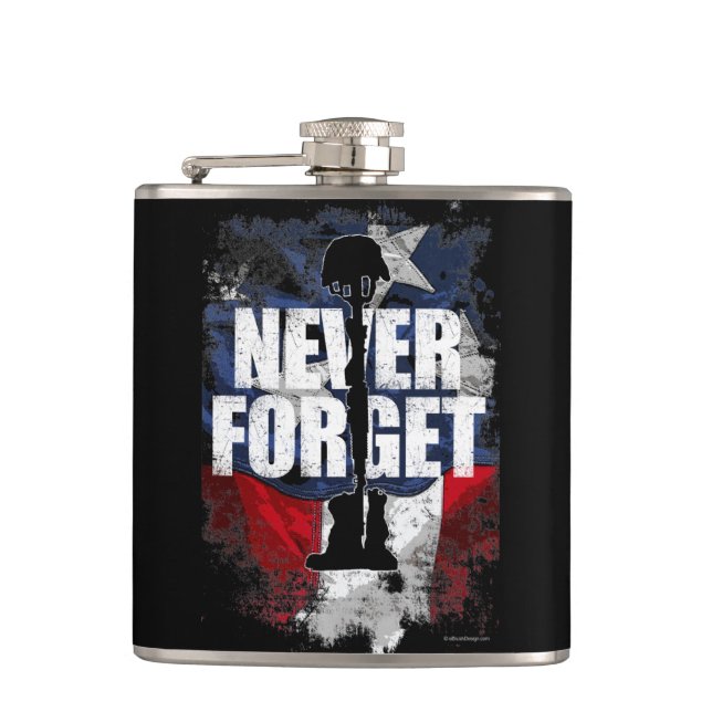Never Forget (Memorial Day) Hip Flask (Front)