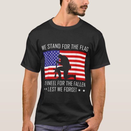 Never Forget Memorial Day We Kneel for Fallen USA T_Shirt