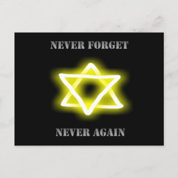 Never Forget Never Again Holocaust Awareness Postcard by SPKCreative at Zazzle
