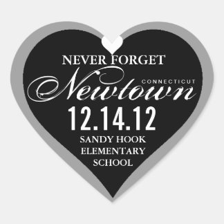 Never Forget Newtown Tragedy Heart Sticker