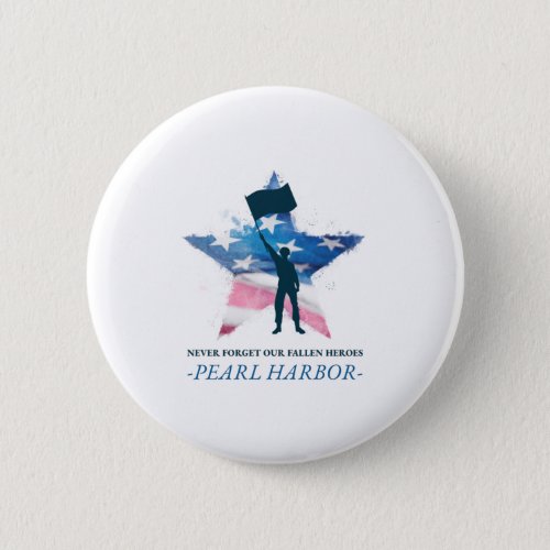 Never Forget Our Fallen Heroes Pearl Harbor Day Button