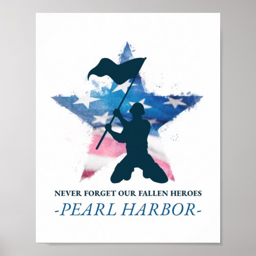 Never Forget Our Fallen Heroes Pearl Harbor Day Poster