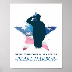 Never Forget Our Fallen Heroes Pearl Harbor Day Poster