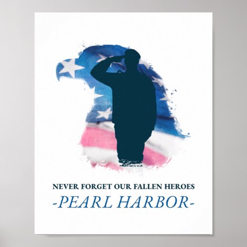 Never Forget Our Fallen Heroes Pearl Harbor Day Poster