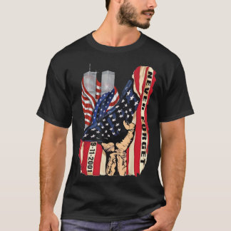 Never forget patriotic 911 American USA flag septe T-Shirt