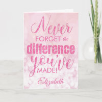 Never Forget Pink Thank You Appreciation 