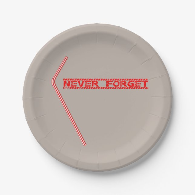 Never Forget Plastic Straws Paper Plates (Front)