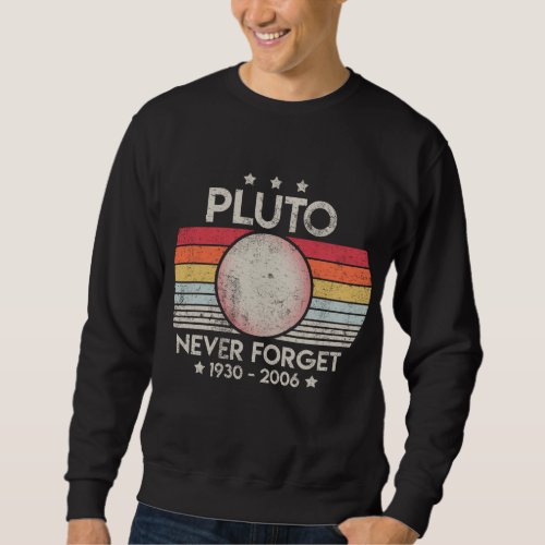 Never Forget Pluto 1930 2006 Retro Planet Astronom Sweatshirt