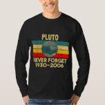 Never Forget Pluto Retro Funny Space Science Gift T-Shirt