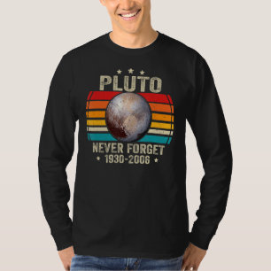 Never Forget Pluto Retro Style Funny Space Scienc T-Shirt