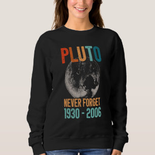 Never Forget Pluto Retro Style Funny Space Science Sweatshirt