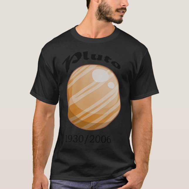 Never Forget Pluto Retro Style Funny Space Science T-Shirt (Front)