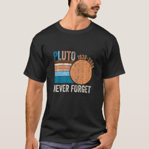 Never Forget Pluto Retro Style Space Science Astro T-Shirt