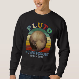 Never Forget Pluto Retro Style Space Science Sweatshirt