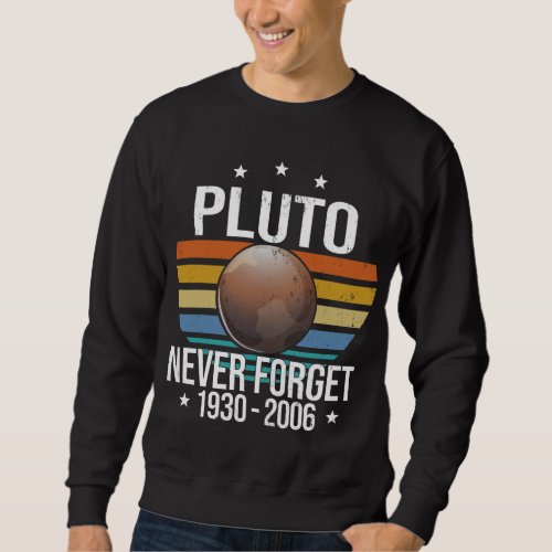Never Forget Pluto Retro Vintage Planet Astronomy  Sweatshirt