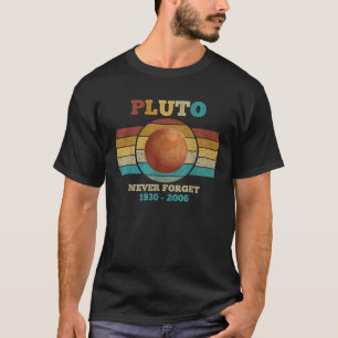 Never Forget Pluto Retro Vintage Sunset Science Gi T-Shirt