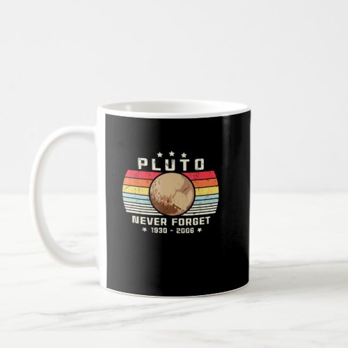Never Forget Pluto Vintage Retro Space Science  Coffee Mug