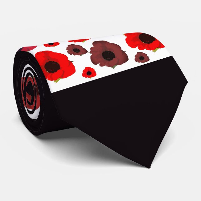 Never Forget, Poppy Flower Neck Tie (Rolled)