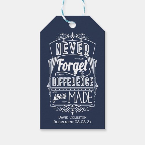 Never Forget Retirement Party Favor Gift Tags