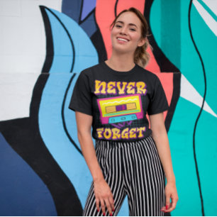 Never Forget Retro Vintage Cassette Tape Graphic T-Shirt