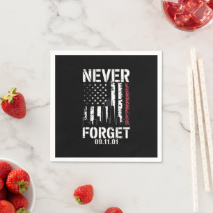 Never Forget September 11 2001 Memorial Day  Napkins