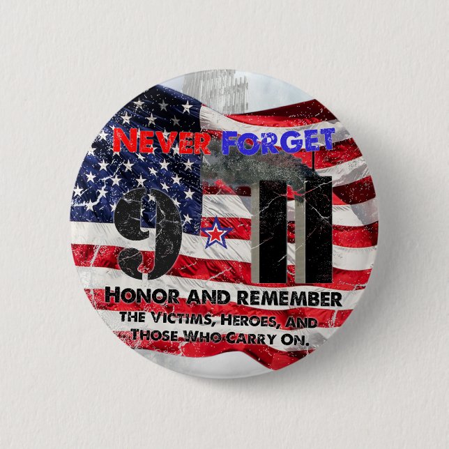 Never Forget September 11 Button (Front)