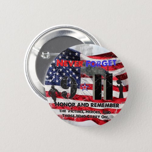 Never Forget September 11 Button