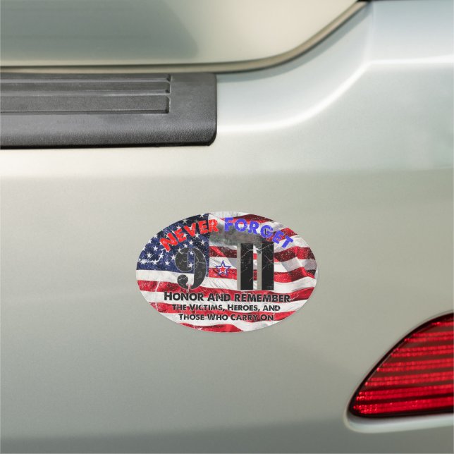 Never Forget September 11 Car Magnet (In Situ)