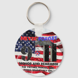 Never Forget September 11 Keychain
