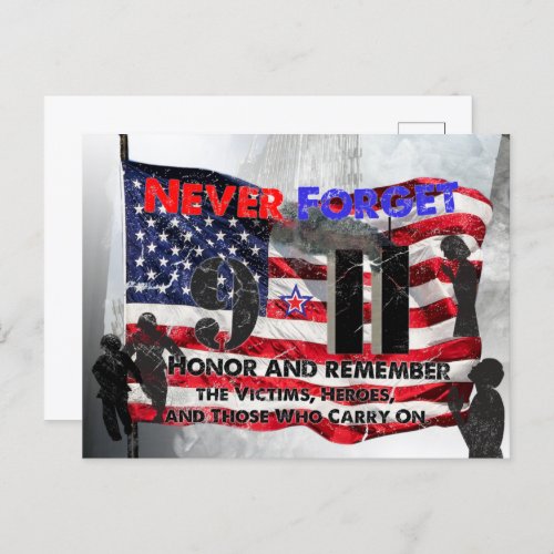 Never Forget September 11 Postcard