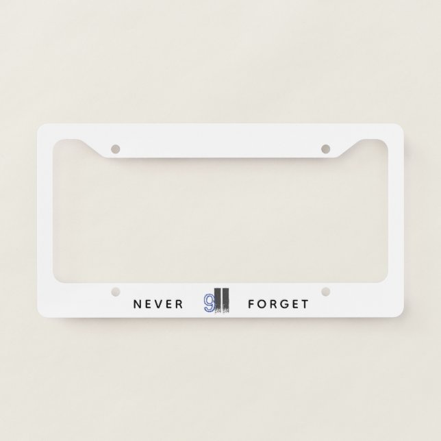 Never Forget September 11th WTC License Plate Frame (Front)