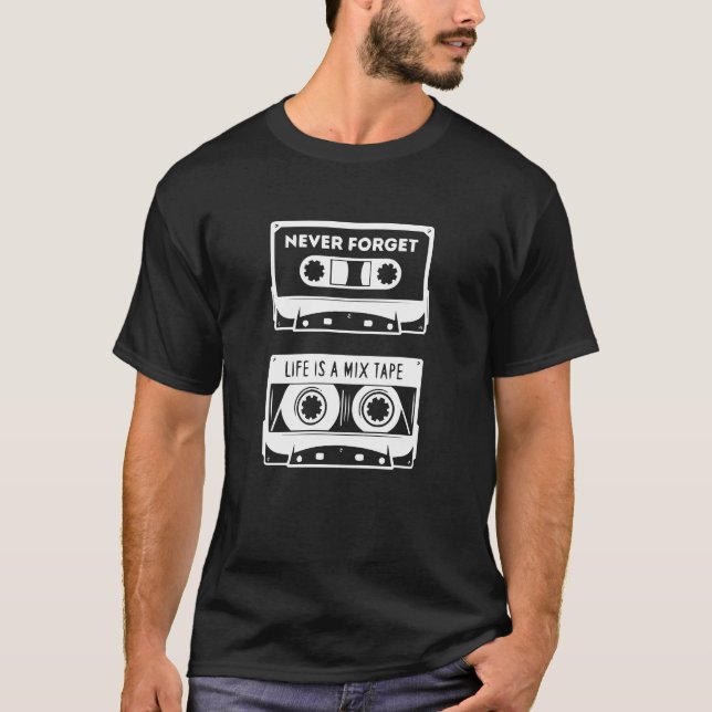 Never Forget Shirt, Vintage Cassette Tape,Floppy T-Shirt (Front)