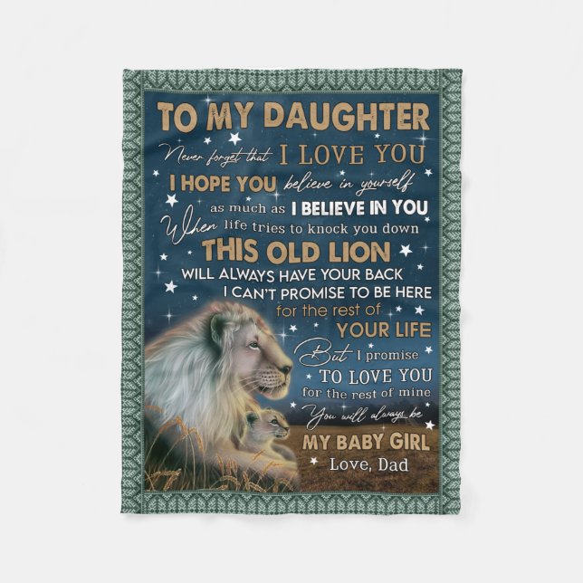 Never Forget That I Love You- Gift For Daughter Fleece Blanket (Front)