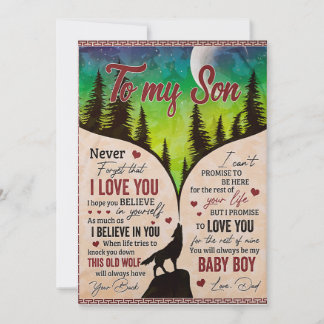Never Forget That I Love You- Wolf Dad To Son Holiday Card