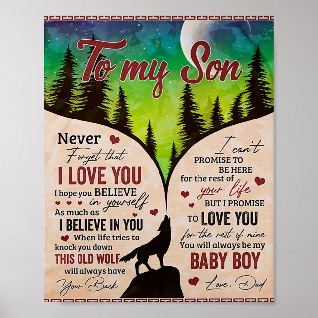 Never Forget That I Love You- Wolf Dad To Son Poster (Front)