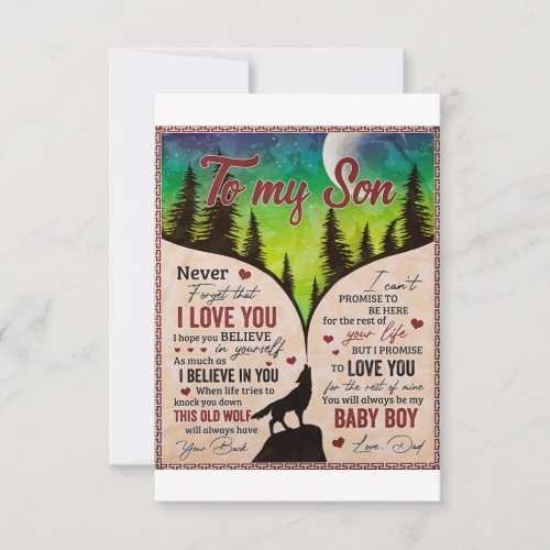 Never Forget That I Love You_ Wolf Dad To Son Thank You Card