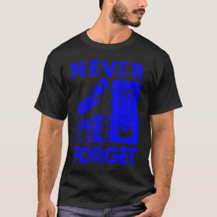 Never Forget The 90's Floppy Disk Flip Phones VHS T-Shirt