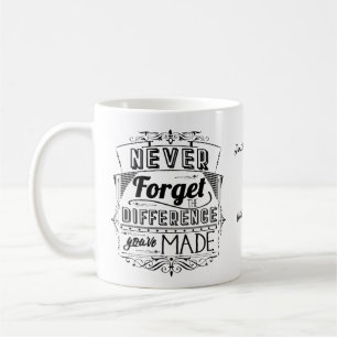 Never Forget The Difference Black Coffee Mug
