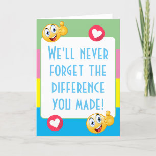 Never Forget The Difference Smile Face Teacher Letterpress Thank You Card