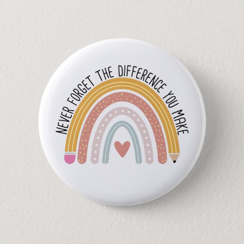 Never Forget the Difference You Make Teacher Gift Button