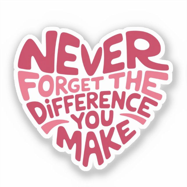 Never Forget The Difference You Make, Thankful Sticker (Front)