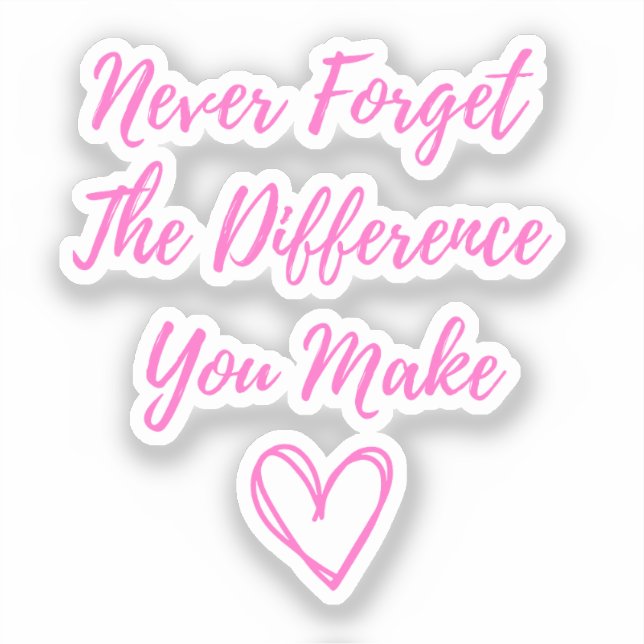 Never Forget The Difference You Make, Thankful Sticker (Front)