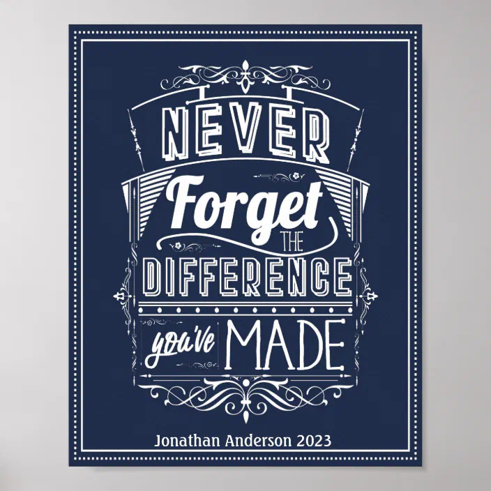 Never Underestimate Difference Typography Print Poster Inspirational Wall Art 