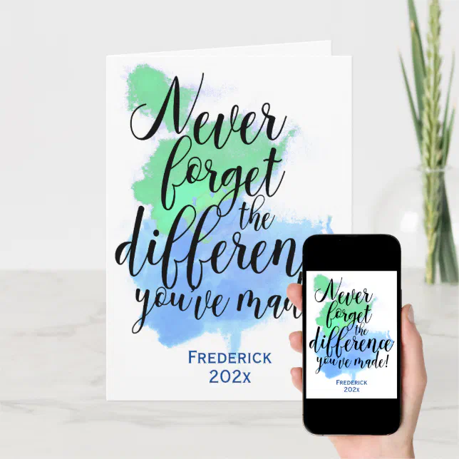 Never Forget The Difference You ve Made Watercolor Card Zazzle Never forget the difference you ve made watercolor card zazzle