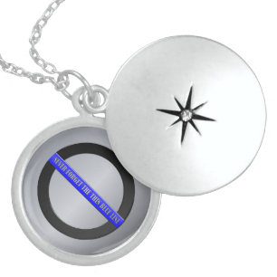 Never Forget the Thin Blue Line Locket Necklace