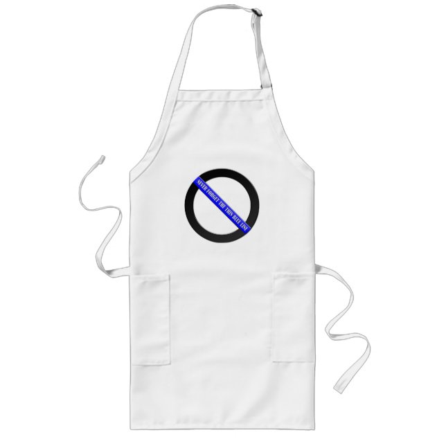 Never Forget the Thin Blue Line Long Apron (Front)