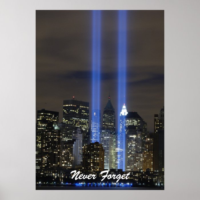 Never Forget Twin Towers Remembrance Day Poster